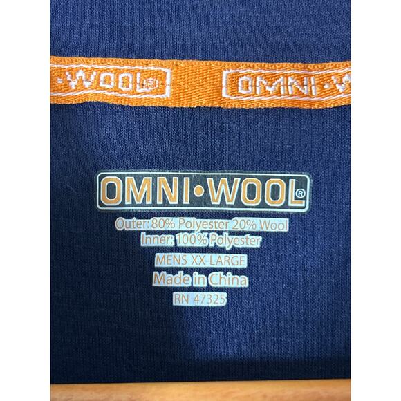 Omni-Wool XXL Navy Blue 1/4 Zip Henley Baselayer - Picture 6 of 8